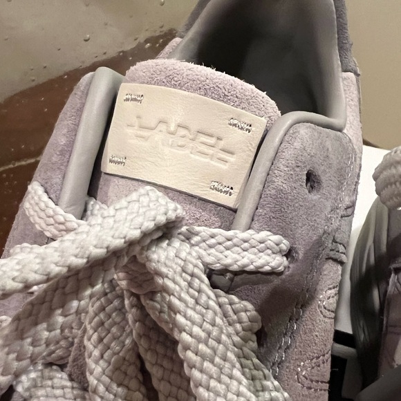 NIB Label Sneakers Light Gray Leather Suede - Picture 7 of 11